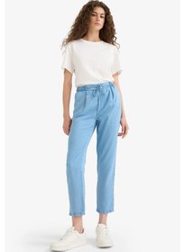 Resim Defacto Pull On Carrot Fit Yüksek Bel Bilek Boy Akışkan Kumaş Yıkamalı Pantolon D8237AX25SM Mavi 