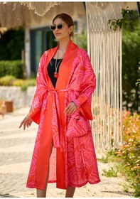Resim Mayovera Kimono - Dinamik Pembe Tasarım Pembe 