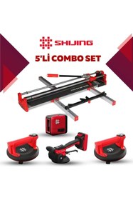 Resim SHİJİNG TOOLS Manuel Kesici Dijital Vantuz Fayans Vibratörü ve Lazer Metre 5'li Pro Set 