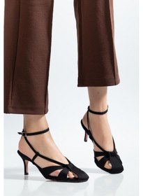 Resim Suins Eliza Model Kadın Bilekten Bağlamalı Stiletto Ayakkabı Siyah 