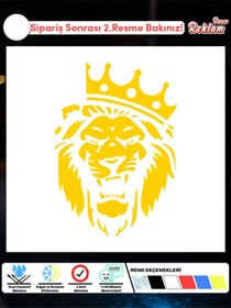 Resim Onur Reklam Taçlı Aslan Başlı Sticker 