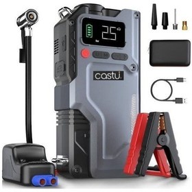 Resim Castu Cs70 Plus Akü Takviye Cihazı 4'ü 1 Arada Powerbank, Hava Kompresörü, Lcd Ekran, 12.000mah 150psı 