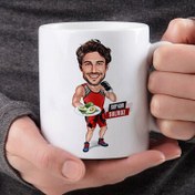 Resim Sağlıklı Beslenen Sporcu Erkek Karikatürlü Kupa Bardak 