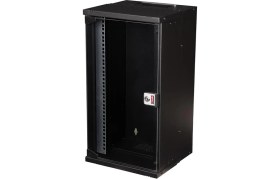 Resim Lande12U 300x300 10” Duvar Tipi Rack Kabinet (Siyah) Cam Kapaklı 