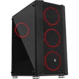 Resim Daisy Home FC-9405G 650W 80+ 4X120MM Double Slim Ring Rgb Fan Temperli Cam Mesh USB 3.0 Atx Mid-Tower Gaming (Oyuncu) Kasa 