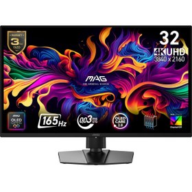 Resim MSI MAG 322UP QD-OLED E16 31.5 3840x2160 165Hz 0.03 ms Type-C True Black 400 QD-OLED Gaming Monitör 