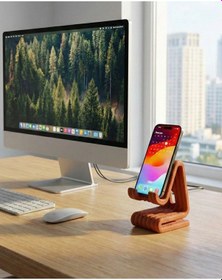 Resim Masaüstü Kaymaz Taban Telefon Ve Tablet Standı - Kulaklık Ve Not Kağıdı Bölmeli-kiremit Kiremit 