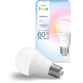 Resim Philips Hue Essential 8w E27 806 Lumen Renkli Akıllı Ampul A60 