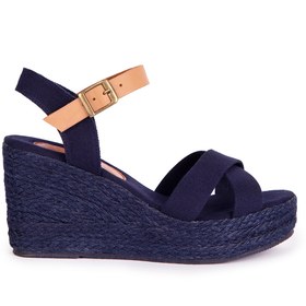 Resim Elile Shoes Yüksek Kalite Doğal Keten Topuklu Kadın Sandalet 33-34-35-41-42-43-44 Numara 