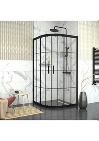 Resim Tekno Duş Black Orion 6mm Karolajlı Oval Duşakabin Şeffaf 