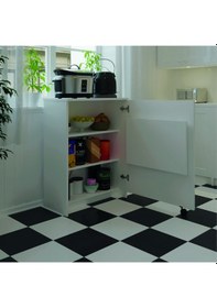 Resim Asra Trend Mutfak Fonksiyonel Kiler Dolabı + Katlanır Masa Beyaz 