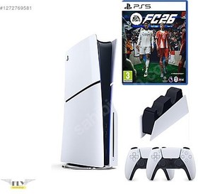 Resim Sony Playstation 5 slim +2.kol dualsense + Şarj İstasyonu +FC26 