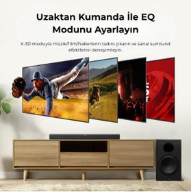 Resim Tribit S1 Soundbar Ve Subwoofer 2.1 Kanal 200w Hoparlör 4eq Modu, Bt 5.4, Usb, Hdmı, Aux Bts61 