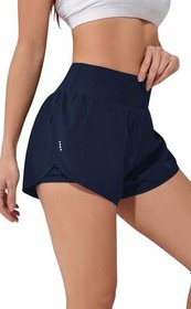 Resim Ghassy Co. Kadın 2 in 1 Running Sports Athletic Gym Telefon Cepli Kısa Taytlı Şort 