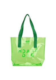 Resim Bagmori Beach Bag Baskılı Şeffaf Plaj Çantası Yeşil 