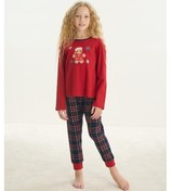 Resim Kız Çocuk Uzun Kol Kırmızı Pijama Takım C4t4n7o8 001 