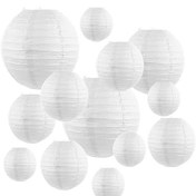 Resim Tenfowee Beyaz Dairesel Kağıt Fener Seti 4 Adet Her Boyut: 4",6",8",10",12" - Toplam 20 Adet - Bayram, Düğün, Parti Ve Ev Dekorasyonu Asılı Aydınlatma 