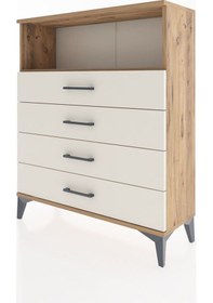 Resim Arges Şifonyer Tek Raflı 4 Çekmeceli 88x30x106 Çam-aytaşı Atlas Çam 