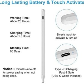 Resim Apple Uyumlu iPad Avuç İçi Reddetmeli Dokunmatik Yazı Kalemi 