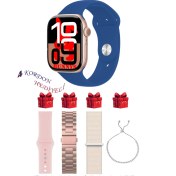 Resim Reeder P13 Blue 2022 Uyumlu Mavi Akıllı Saat Watch 10 Mini Kordon Hediyeli Amoled Ekran 41MM 