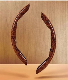 Resim River World 2'li Araba Direksiyon Simidi İçin Koruma Kılıfı Ahşap Tasarımlı Kahverengi 