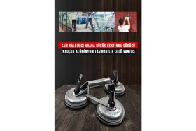 Resim Özgürce Yüksek Kalite Cam Fayans Kaldırma Metal Alüminyum 3'lü Vantuz Seti 