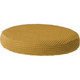 Resim Lüks Yuvarlak Çubuk Tabure Yastık Elastik Toz Geçirmez Slipcover Kahverengi Sarı ile Kapakları(Yurt Dışından) 