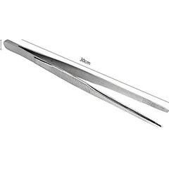 Resim 304 Paslanmaz Çelik Mangal Cımbızı, Profesyonel Mutfak ve Uzun Saplı Gıda Cımbızı, Çok Fonksiyonlu, 30 cm 