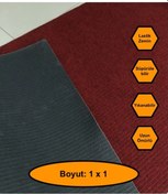 Resim Bordo Çelik Halı, Yolluk, Lastik Tabanlı, 1x1 Metre, Kaydırmaz 