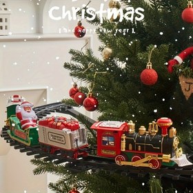 Resim Ekstra Büyük 35.43 inç Elektrikli Tren Seti, Geri Çekme/İtme/Krank Operasyonu, Motorlu Hareket, Yanıp Sönen Işıklar ve Realistik Sesler - Çok Renkli Vagonlarla (Kırmızı, Yeşil, Altın, Siyah) Her Şey Dahilde Ray Sistemi - Erkek & Kız Çocuklar için Lüks Model Tren Seti - Noel, Doğum Günü, Yeni Yıl Hediyeleri - Hayat Dolusu Santa Claus Özellikleriyle Geniş Ölçekli Modelleme Oyuncak Demiryolu, İnandırıcı Efe'ye sahip Ailemizle Tanıştırıyoruz 