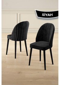 Resim Canisa Kaye Serisi Mdf 90x168 Siyah Mermer Desen Mutfak Masası Takımı 6 Siyah Sandalye Masa Siyah Mermer Desen Sandalye Siyah 