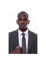 Resim Wessi Ekose Sivri Yaka Slim Fit Füme Erkek Ceket - Wessi Füme 