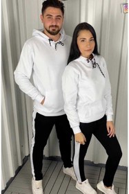 Resim giyinbizden Sevgili Kombini Beyaz Eşofman Takımı 