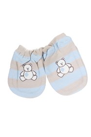 Resim yorni 0-3 Ay, Tek Beden, Clean Globe Happy Bear Organik Penye Bebek Eldiven 
