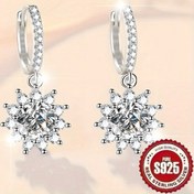 Resim 1 çift S925 gümüş moda, retro, zarif trend, hafif lüks, şık, tatlı, parlak, sentetik zirkonla kaplama, yuvarlak sentetik zirkonya, yıldızlı gökyüzü, ayçiçeği, çiçekler, geometrik lüks hissi, yaratıcı tasarım, niş kalite 