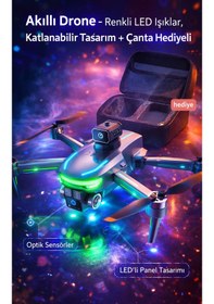 Resim Katlanabilir Akıllı Drone - Sivil Havacılık İzin Gerektirmez - Engel Sensörlü - Taşıma Çantalı Set 