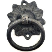 Resim TE Dükkan Buğz Antika Tarz Dekoratif Pirinç Çiçek Mobilya Kulbu, Kapı Kilit Halkası - 50MM, Oksit 