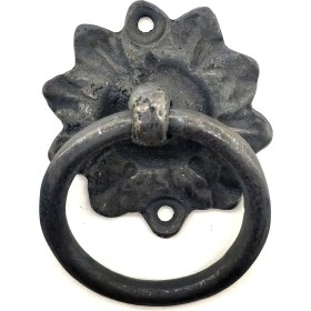 Resim Aspata Store Buğz Antika Tarz Dekoratif Pirinç Çiçek Mobilya Kulbu, Kapı Kilit Halkası - 50MM, Oksit 