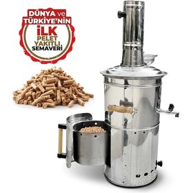 Resim İFYIL Pelet Yakıtlı Dumansız Paslanmaz Çelik 4.5 L Semaver (Peletli) 