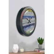 Resim Bahat Salon Ofis Duvar Saati Gri Metal Çerçeve 36 cm 