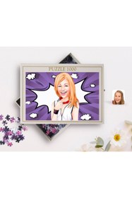 Resim Bk Gift Kişiye Özel Kadın Karikatürlü 1000 Parça Profesyonel Puzzle-35 