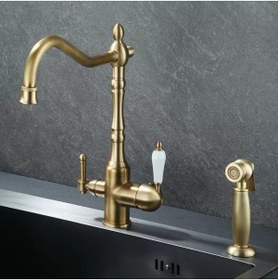 Resim OEM Mutfak Evye Bataryası Dual Flow Su Arıtma Çıkışlı + Bide Fiskiyeli Takım Yeni Tasarım Antik 7 Yıl Garantili 