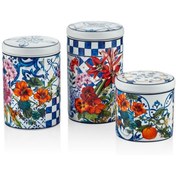 Resim Lamedore 1BSF-1902IG Italy Garden 3'lü Kavanoz Seti 16cm-13,8cm-10cm 