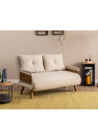 Resim Pafu Cosmo İkili Katlanır Yataklı Koltuk - Keten Krem Krem 