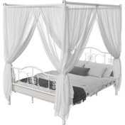 Resim Reyo Pero Sultan Çift Kişilik Başlıklı Ferforje Metal Beyaz Karyola (Cibinliksiz) 180x200 
