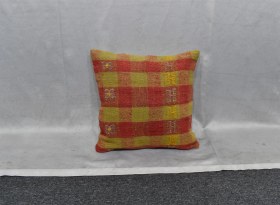 Resim Zehra Abla Halı Yeni El Dokuma Dekoratif Kilim Kırlent Yastık Kılıfı 6520 Çok Renkli 