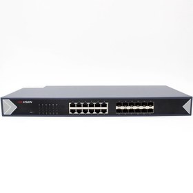 Resim Hikvision DS-3E0524TF 24 Portlu 12 Port Rj45 12 Port Fiber Yönetilemez L2 Gigabit Switch 