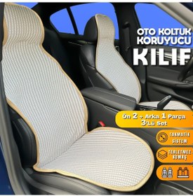 Resim Geely Familia Uyumlu Koltuk Kılıfı Minder Krem 2+1 Ön Arka Set 