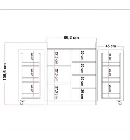Resim Evistro Kiler Dolabı 2 Kapaklı Kısa 165 Derece Açılır Kapak Çok Amaçlı Mutfak Dolabı Beyaz-Atlantik Çam 