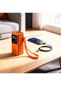 Resim 100w Pd Hızlı Şarj Powerbank 20.000mah Type-c Laptop Destekli Taşınabilir Şarj Cihazı, Alüminyum Gövde, Dijital Göstergeli Turuncu 